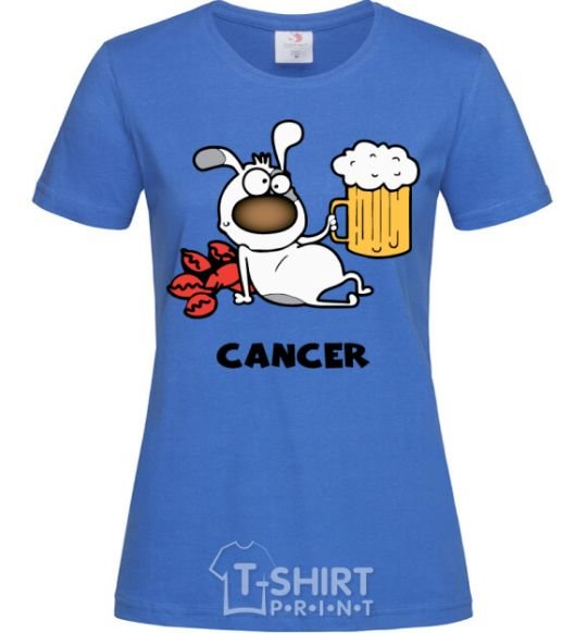 Women's T-shirt Cancer dog royal-blue фото