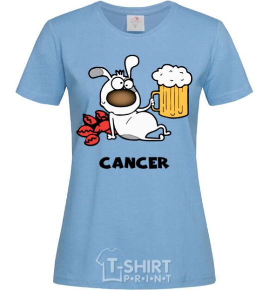 Women's T-shirt Cancer dog sky-blue фото