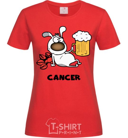 Women's T-shirt Cancer dog red фото