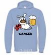 Men`s hoodie Cancer dog sky-blue фото