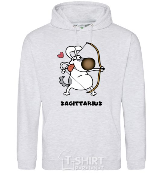 Men`s hoodie Sagittarius dog sport-grey фото