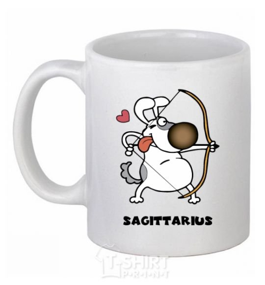 Ceramic mug Sagittarius dog White фото