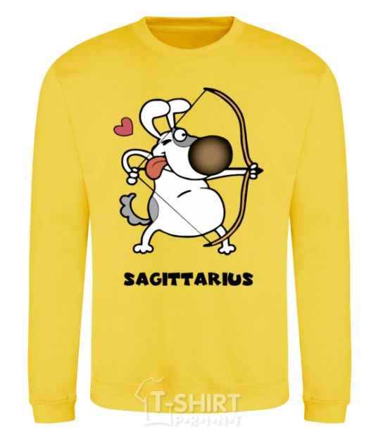 Sweatshirt Sagittarius dog yellow фото