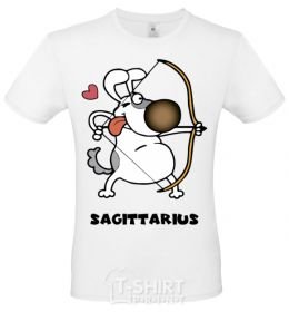 Men's T-Shirt Sagittarius dog White фото