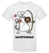 Men's T-Shirt Sagittarius dog White фото