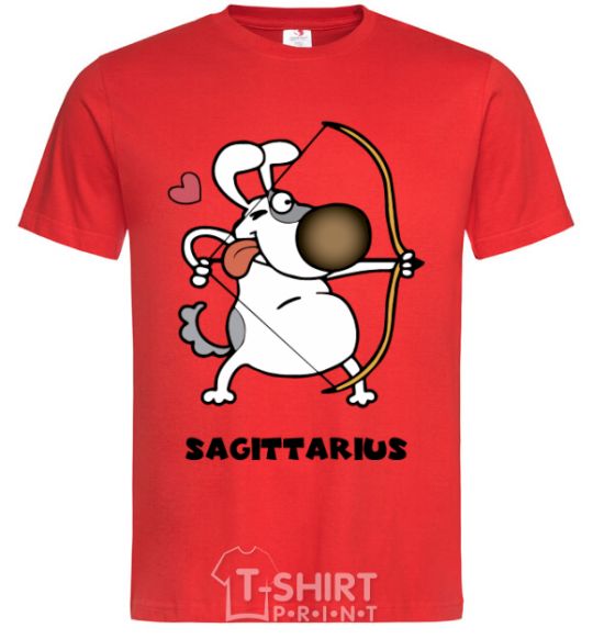 Men's T-Shirt Sagittarius dog red фото