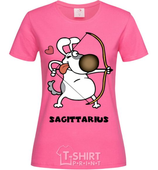 Женская футболка Cтрілець пес Ярко-розовый фото