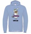 Men`s hoodie Virgo dog sky-blue фото