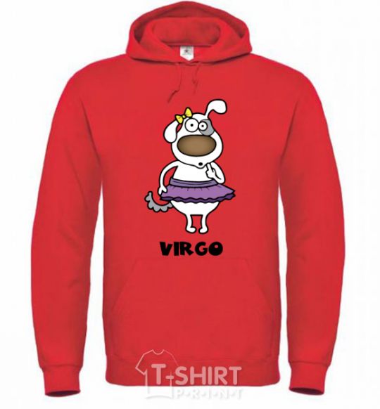 Men`s hoodie Virgo dog bright-red фото