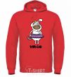 Men`s hoodie Virgo dog bright-red фото