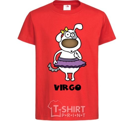 Kids T-shirt Virgo dog red фото