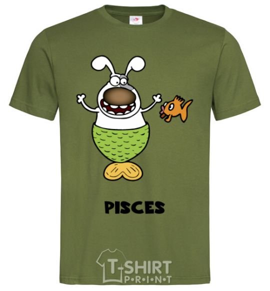 Men's T-Shirt Pisces the dog millennial-khaki фото