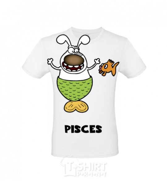 Men's T-Shirt Pisces the dog White фото