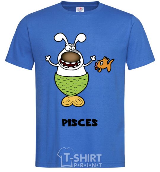 Men's T-Shirt Pisces the dog royal-blue фото