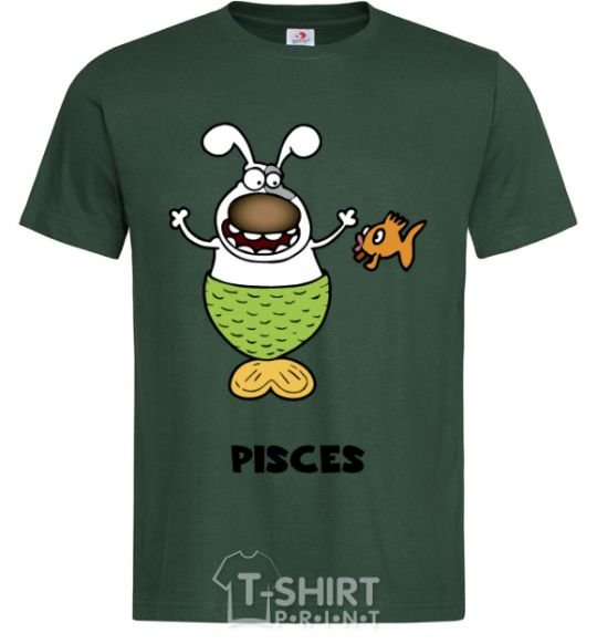 Men's T-Shirt Pisces the dog bottle-green фото