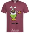 Men's T-Shirt Pisces the dog burgundy фото