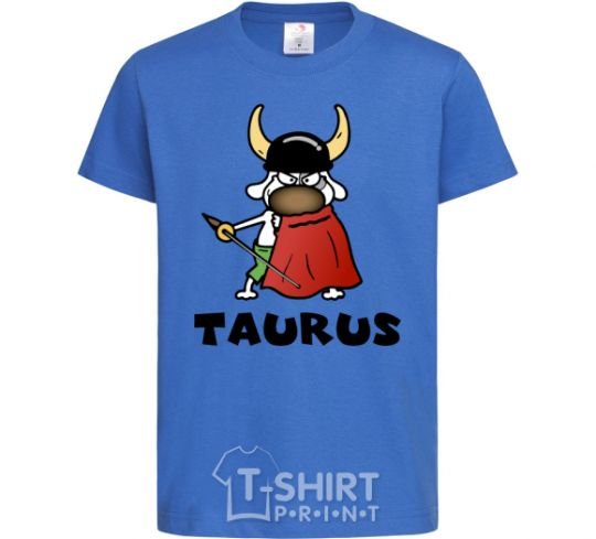 Kids T-shirt Taurus dog royal-blue фото