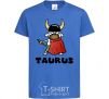 Kids T-shirt Taurus dog royal-blue фото