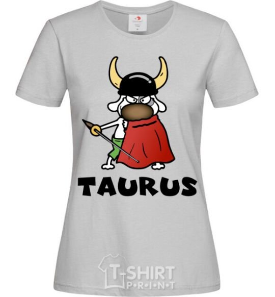 Women's T-shirt Taurus dog grey фото