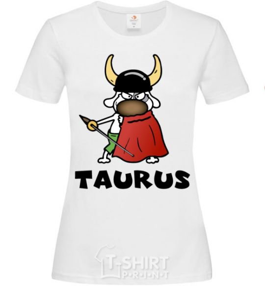 Women's T-shirt Taurus dog White фото
