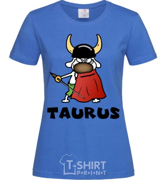 Women's T-shirt Taurus dog royal-blue фото