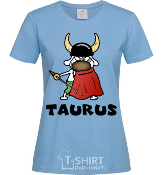 Women's T-shirt Taurus dog sky-blue фото