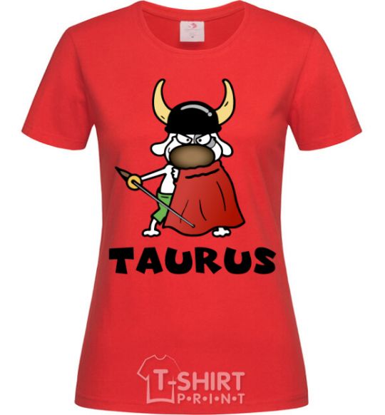 Women's T-shirt Taurus dog red фото