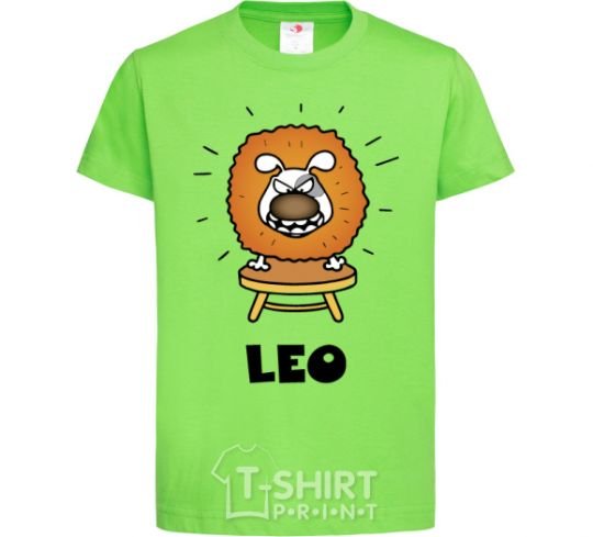 Kids T-shirt Lion dog orchid-green фото