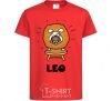 Kids T-shirt Lion dog red фото