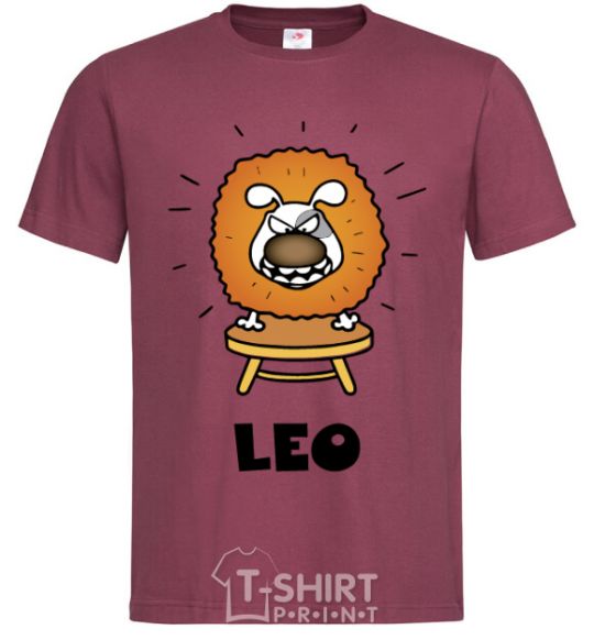 Men's T-Shirt Lion dog burgundy фото