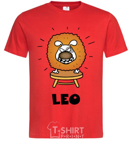 Men's T-Shirt Lion dog red фото