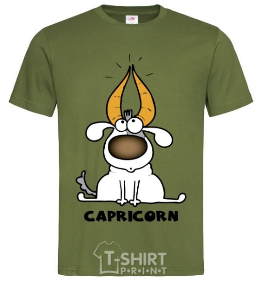 Men's T-Shirt Capricorn dog millennial-khaki фото