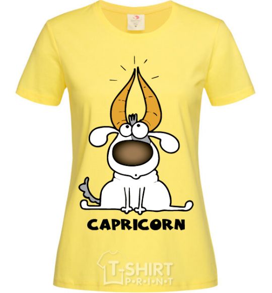 Женская футболка Козеріг пес Лимонный фото