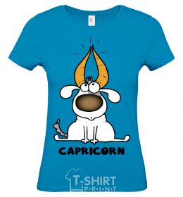 Women's T-shirt Capricorn dog sky-blue фото