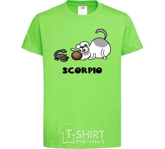 Детская футболка Скорпіон пес Лаймовый фото