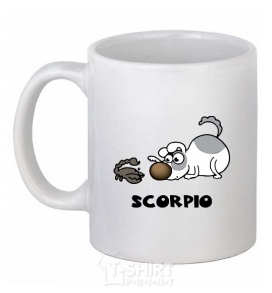 Чашка керамическая Скорпіон пес Белый фото