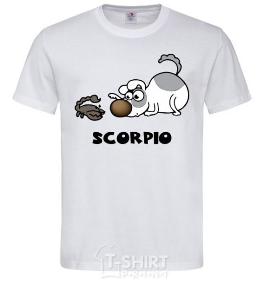 Men's T-Shirt Scorpio dog White фото