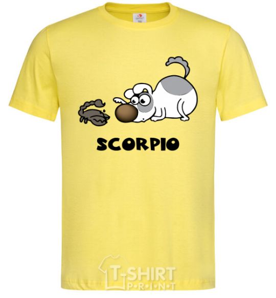 Мужская футболка Скорпіон пес Лимонный фото