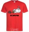 Мужская футболка Скорпіон пес Красный фото
