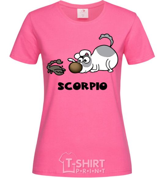 Женская футболка Скорпіон пес Ярко-розовый фото