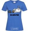 Women's T-shirt Scorpio dog royal-blue фото