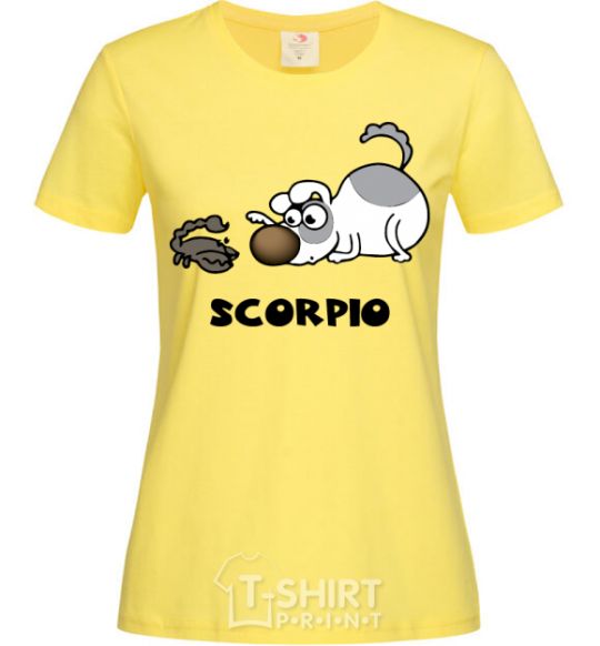 Женская футболка Скорпіон пес Лимонный фото