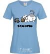 Женская футболка Скорпіон пес Голубой фото