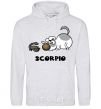 Men`s hoodie Scorpio dog sport-grey фото