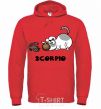 Men`s hoodie Scorpio dog bright-red фото