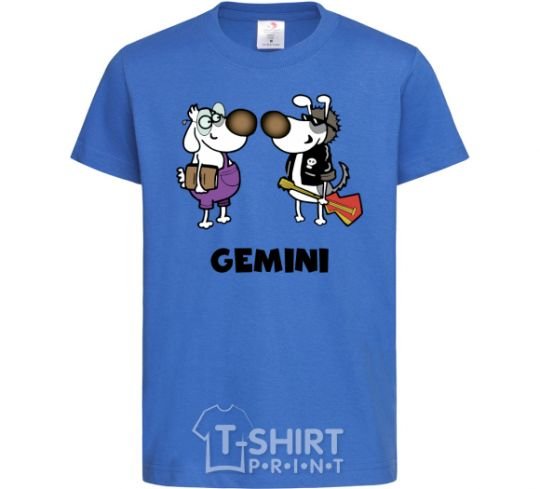 Kids T-shirt Gemini dog royal-blue фото