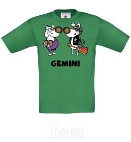 Kids T-shirt Gemini dog orchid-green фото