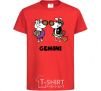 Kids T-shirt Gemini dog red фото