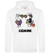 Men`s hoodie Gemini dog White фото