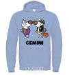 Men`s hoodie Gemini dog sky-blue фото